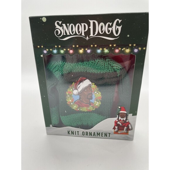 Snoop On The Stoop Dogg Face Green Christmas Ornament Knit Sweater Fits Doll - Picture 1 of 3